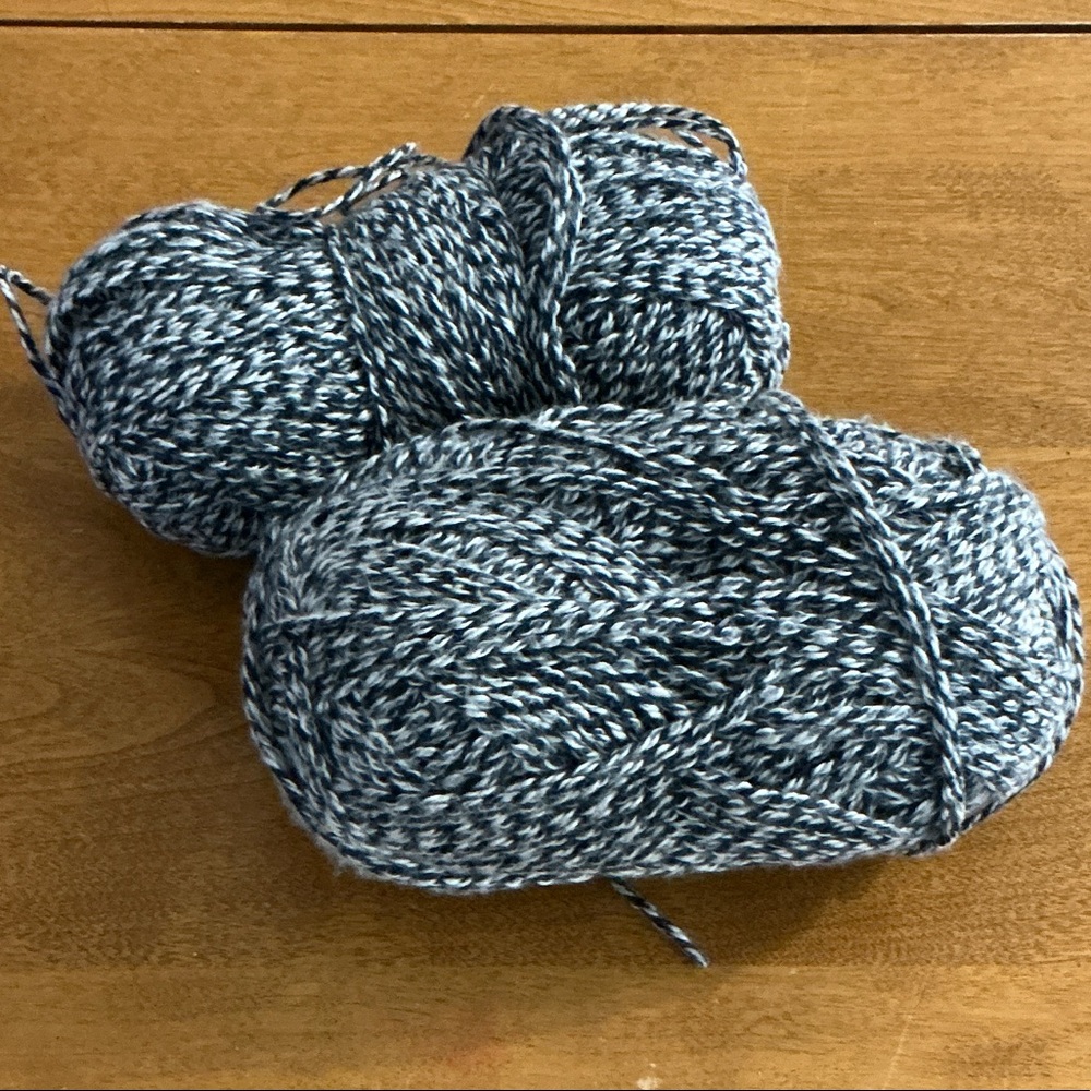 Soft Navy and White Marled Yarn - Home Accents